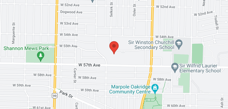 map of 1198 W 55TH AVENUE
